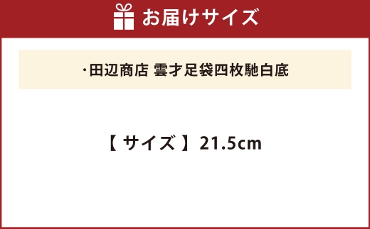 雲才足袋四枚馳白底【21.5cm】