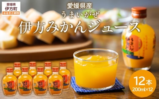 【先行予約】【愛媛県産】うまいがぜ伊方みかんジュース（200ml×12本） ストレート果汁100％ （2025年12月より順次発送） 【 ふるさと納税 人気 おすすめ ランキング みかん ミカン 蜜柑 ジュース みかんジュース ミカンジュース クリエイト伊方 愛媛県 伊方町 送料無料 】 IKTI006 