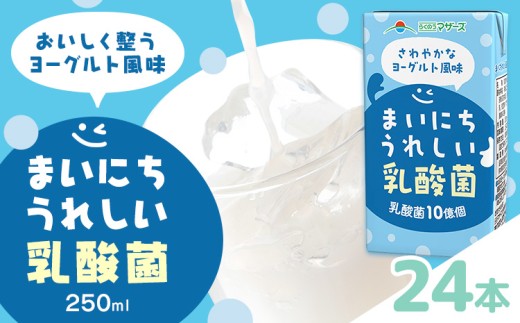 常温保存可能 まいにちうれしい 乳酸菌 ヨーグルト風味 250ml×24本 合同会社たべたせいか《30日以内に出荷予定(土日祝除く)》熊本県 菊池市 紙パック ヨーグルト飲料 乳酸菌 ドリンク 飲み物 飲料 常温保存 国産 熊本県産