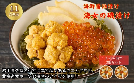 《 11月発送分 》「海女の磯漬け 250g×2箱セット」海鮮 醤油漬け 海の幸 丼の具 うに あわび めかぶ いくら ミックス ギフト 個包装 詰め合わせ 時短 おかず ごはん お茶漬け 冷凍 長期保存 人気 ランキング おいしい おつまみ