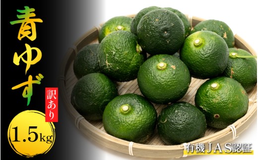 訳あり ゆず 有機ゆず 青ゆず 1.5kg オーガニック 柚子 有機JAS 青柚子 健康 美容 柑橘 みかん フルーツ 果物 薬味 ジャム マーマレード 鍋 そうめん 柚子胡椒 果実酒 シロップ 徳島県 三好市 2188549 - 徳島県三好市