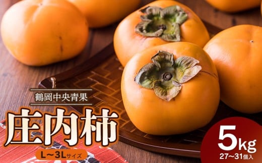 【令和7年産先行予約】 庄内柿(L~3Lサイズ) 5kg (27~31個) 株式会社 鶴岡中央青果 2237990 - 山形県鶴岡市