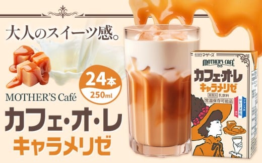 常温保存可能 カフェオレ キャラメリゼ 250ml×24本 1ケース 合同会社たべたせいか《30日以内に出荷予定(土日祝除く)》熊本県 菊池市 コーヒー牛乳 カフェ・オ・レ キャラメル 乳飲料 乳性飲料 らくのうマザーズ ドリンク 飲み物 飲料 セット 紙パック 990074 - 熊本県菊池市