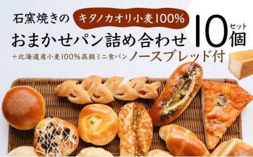 寄附額改定↓ パン 詰め合わせ おまかせ 10個 セット+北海道産小麦100%高級ミニ食パン『ノースブレッド』[19113]