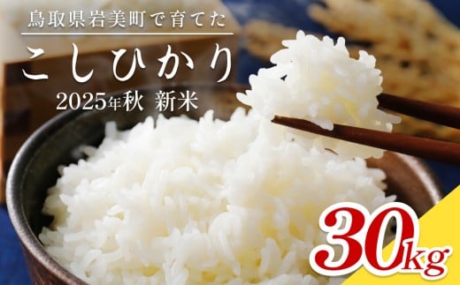 【2025年産 先行予約】岩美のコシヒカリ 30kg 玄米｜鳥取 岩美 お米 おこめ コメ 国産 岩美町産 こしひかり 令和7年産【31017】