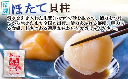 北隆丸　冷凍ほたてセット ほたて貝柱500ｇ（20～40玉）・ハーフボイルほたて500ｇ（15～17個）オホーツク産（ホタテ 冷