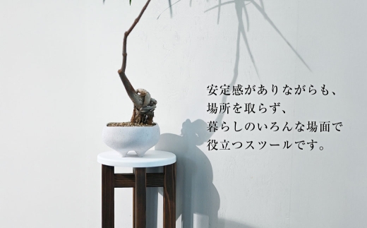 低くて小さなスツール【白】