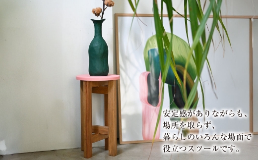 低くて小さなスツール【ピンク】