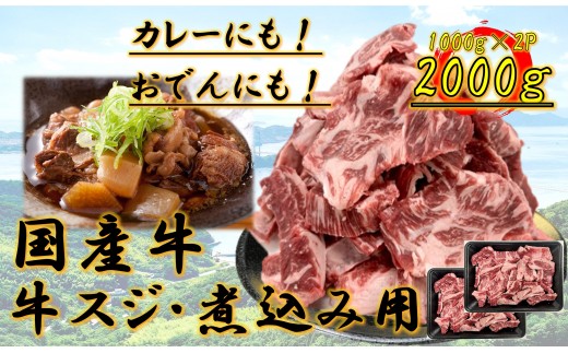 国産牛　スジ　2kg 2236229 - 香川県高松市