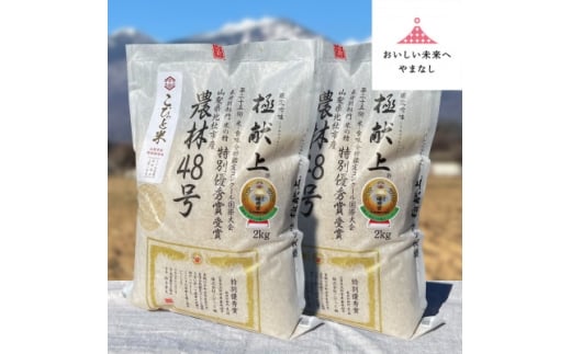 国際大会受賞歴有!＜令和7年産＞こぴっと米＜農林48号＞白米・4kg　特別栽培米【1652046】