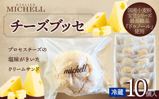 チーズブッセ 10個入 / 東北 秋田 大館 菓子 お菓子 スイーツ 洋菓子 焼菓子 焼き菓子 人気 おいしい ギフト 贈り物 プレゼント 自分用 ご褒美スイーツ チーズ チーズブッセ ブッセ プロセスチーズ クリーム