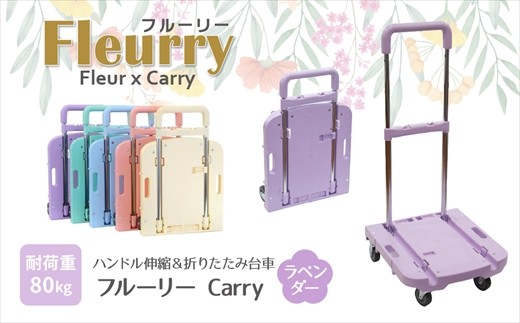 ハンドルが伸縮する台車「フルーリーCarry」　カラー：ラベンダー（パープル） 2130506 - 愛知県春日井市