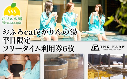 おふろcaféかりんの湯 平日限定フリータイム利用券6枚 KTRC016 2239611 - 千葉県香取市