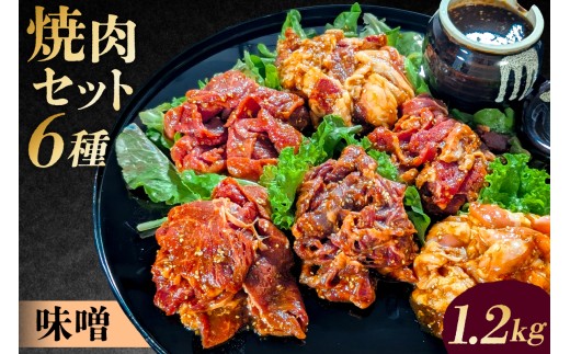 焼肉セット6種（味噌）【 味付け 味噌 簡単 1.2kg BBQ バーベキュー 牛モモ 牛カルビ 牛ウデ 牛肩ロース 牛さがり 鶏もも 小分け 冷凍保存 】 2283173 - 東京都渋谷区