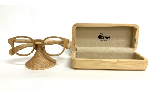 1284-91-01 「FUJI HINOKI MADE eyewear」 オーダーメイドメガネ (ケース・スタンド付き) 【出張訪問】