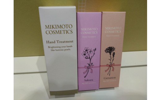 1854 ミキモト コスメティックス ハンドクリーム3点セット　ミキモトクループ 御木本製薬 伊勢志摩産真珠成分 超純水 ハンドクリーム 無香料 桜 カーネーション うるおい みずみずしい なじみやすい ハリ・弾力チューブタイプ保護膜 透明感
