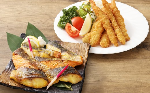 磯鷸之庄 魚の西京漬け 計6切 (3種×各2切入) ・エビフライ (12本入) のギフトセット 西京漬け 西京漬 漬け えびフライ 海老フライ 揚げ物 冷凍