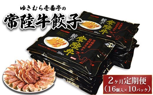 【2ヶ月定期便】ゆきむら壱番亭の常陸牛餃子10パック(160個入り) ※離島への配送不可