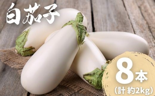  農家直送 白茄子 土佐の美味茄子の新鮮ナス 8本 2kg 野菜 なす ナス 常温 小袋 国産 夏野菜 茄子 小分け 旬 高知