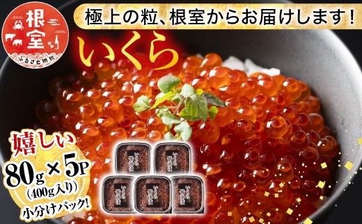 A-81026 鮭いくら醤油漬け80g×5P(計400g) 2217429 - 北海道根室市