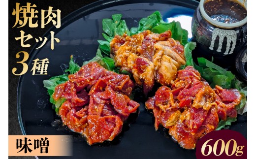 焼肉セット 3種 （味噌）【 味付け 味噌 簡単 600g BBQ バーベキュー 牛モモ 牛カルビ 牛ウデ 小分け 冷凍保存 】 2283177 - 東京都渋谷区