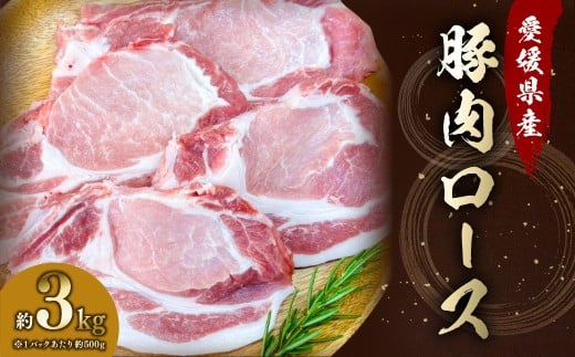 【愛媛県産】 豚肉 ロース 2枚ずつ小分け 約3kg （785）