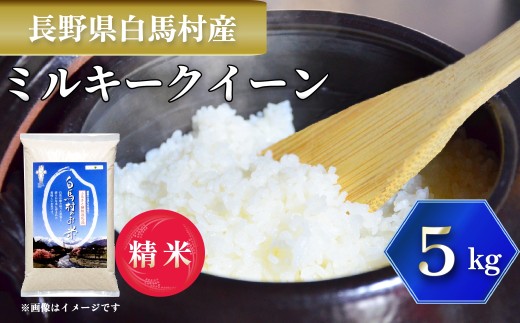＜令和7年産＞ 新米 先行予約 ミルキークイーン 5kg /長野県白馬村 2025年産 米 白米 精米後発送 お米 ご飯 ごはん 送料無料【B0030139】 1059995 - 長野県白馬村