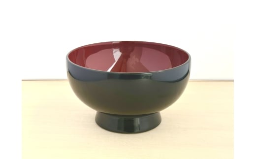 川連漆器 黒内朱 そば椀【(株)佐藤商事】[H2-5503]