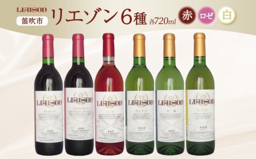 ワイン Liaison リエゾン 6種 6本 セット 720ml 各1本 ヴィンテージ 甲州 サンセミヨン ベーリーA プレステージ ロゼ 白 赤 白ワイン 赤ワイン お酒 飲み比べ フルボトル 山梨 日川中央葡萄酒 送料無料 山梨県 笛吹市 177-7-33