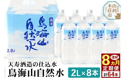 《定期便8ヶ月》鳥海山自然水(2L)8本×8か月連続 計64本 2239213 - 秋田県由利本荘市