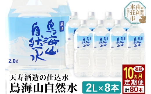 《定期便10ヶ月》鳥海山自然水(2L)8本×10か月連続 計80本 2239214 - 秋田県由利本荘市