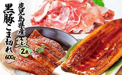 鹿児島W名物!鰻360g(2尾)×黒豚小間切れ600g(120g×5P) 人気セット B3-110【1645668】 2196096 - 鹿児島県枕崎市