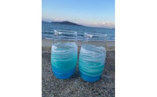 【福岡市】オーシャングラス　1個　420ml【エメラルドグリーン系】