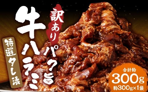 【訳あり】 パク旨牛ハラミ 特選タレ漬け 300g ／ ハラミ 牛肉 お肉 肉 タレ漬け 味付き肉 焼くだけ カット済み 簡単調理 個包装 九州 熊本県 熊本市 冷凍