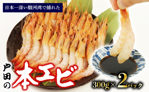 本エビ 2パック 600g 急速冷凍 産地直送 お刺身 甘エビ より甘い ヒゲナガエビ 刺身 生食 魚介類 新鮮 駿河湾 深海 しずおか食セレクション認定品 静岡県 沼津 戸田