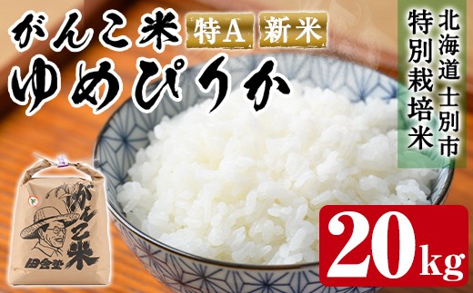【E7106】＜令和7年産 新米 先行予約！＞田舎塾特別栽培米「がんこ米ゆめぴりか」(20kg) 【2025年10月中旬以降順次発送】 米 お米 白米 北海道産 北海道米 ゆめぴりか 特A 一等級 ごはん おこめ コメ 単一原料米 新米 【田舎塾】
