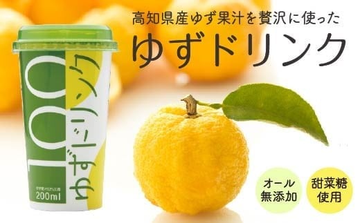 柚子 ゆず ドリンク 200ml × 12本 果物 果汁 高知アイス 高知県産 ユズ 100% 須崎市 ICE044 319261 - 高知県須崎市