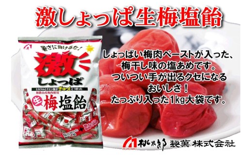 1098 【3月~9月受付限定】桃太郎製菓 激しょっぱ生梅塩飴 1kg×1袋 塩あめ 塩分補給 夏バテ防止 熱中症対策 運動 スポーツ 夏 屋外作業 業務用 大容量 個包装 2240593 - 岐阜県各務原市