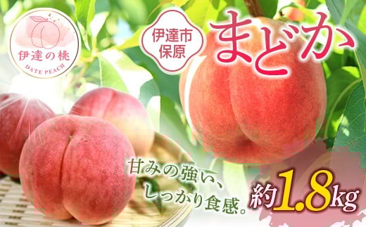 【2026年出荷分先行予約】福島県産 まどか 約1.8kg (5～10玉) あかい果樹園 大玉 固め 伊達の桃 桃 フルーツ 果物 もも モモ momo F20C-504