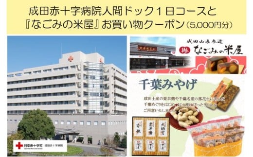 [№5904-0422]成田赤十字病院人間ドック1日コースと『なごみの米屋』お買物クーポン（5,000円分） 555524 - 千葉県成田市