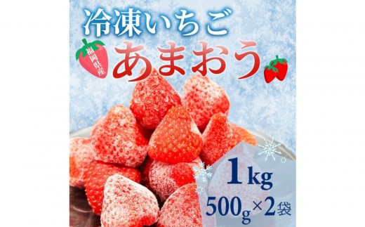 【福岡スイーツ自然の贈り物】かわいい化粧箱入り！福岡県産冷凍あまおう合計1kg(500g×2袋)【あまおう いちご イチゴ 冷凍あまおう 冷凍いちご 果物 スイーツ 福岡県産 あまおう スムージー ヨーグルト アイス お菓子 デザート 贈り物 贈答 ギフト 筑前町 ふるさと納税 送料無料 FR015】 1734990 - 福岡県筑前町
