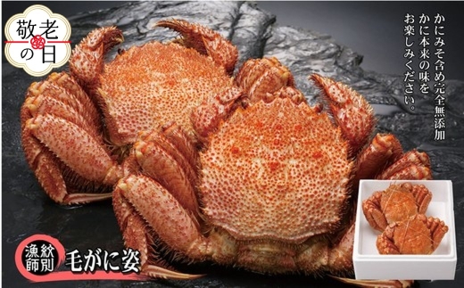 50-78 【敬老ギフト】【北海道産】毛がに姿 2尾計約1.0kg　【無添加】 ｜かに 毛がに 高品質