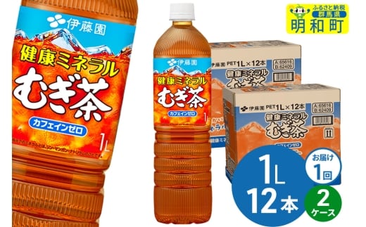 健康ミネラルむぎ茶 伊藤園 ＜1L×12本＞【2ケース】1回のみ 2241002 - 群馬県明和町