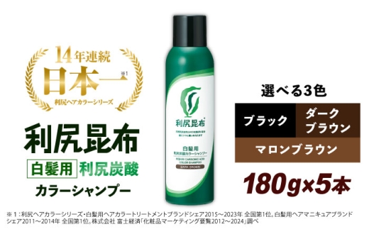 【ダークブラウン】【5本入】［白髪用］利尻炭酸カラーシャンプー 糸島市 / 株式会社ピュール ヘアケア シャンプー [AZA046-1]