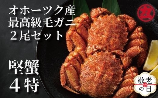 36-32 【敬老ギフト】ボイル毛がに(約440g～570g)×2尾