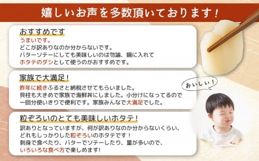 ちょっと訳ありホタテ貝柱小分け1.2kg