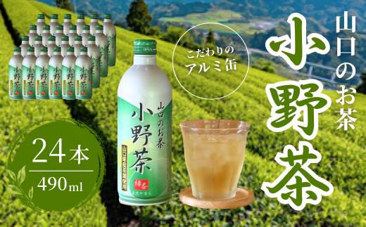 【山口のお茶】小野茶 大(490ml) 24本入り 【小野茶 お茶 茶 山口 山口県 小野地区 アルミ缶 セット 飲料 飲み物 ドリンク 食事 リフレッシュ 茶葉 ご当地飲料 ご当地ドリンク 贈り物 自宅用 健康 返礼品】