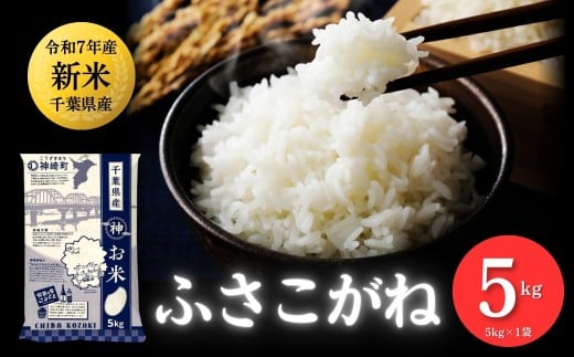 《先行予約・令和7年産新米》千葉県神崎町産 ふさこがね 5kg ×1袋｜早場米産地の新米を食卓へ｜9月以降順次発送予定｜数量限定【精米 米 お米 新米 白米 ご飯 白ごはん 弁当 5キロ 10キロ 20キロ】[025-a007] 2119075 - 千葉県神崎町