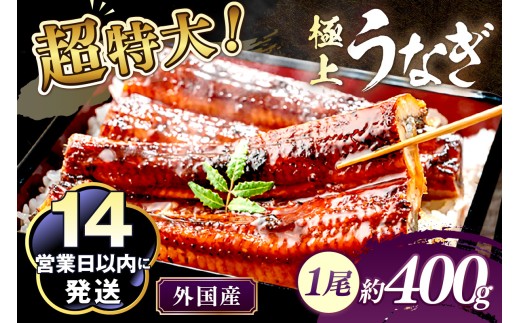 超特大！ふっくら肉厚！うなぎ蒲焼 1尾 400g前後　YK00402C