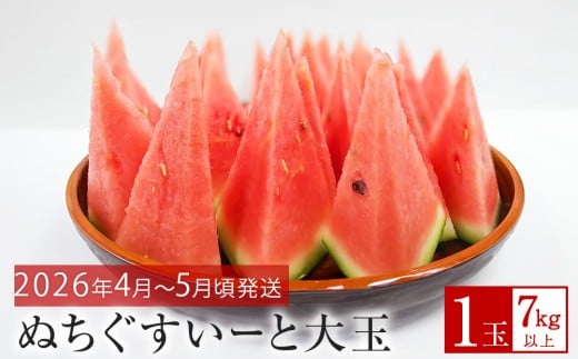 【JAおきなわ】厳選すいか！ぬちぐすいーと　大玉７㎏以上【2026年4月～5月頃発送】先行予約